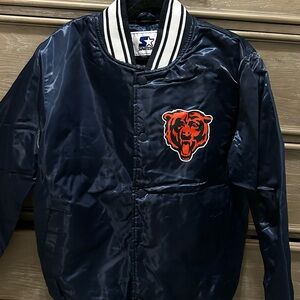Chicago Bears Dark Blue Bomber Jacket with Bear Emblem